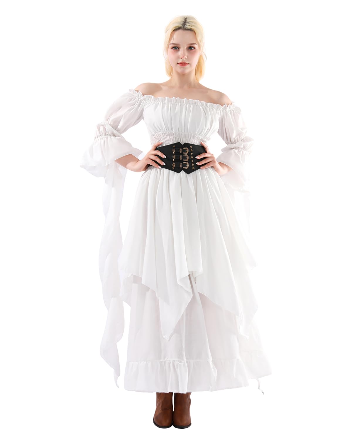 CR ROLECOS Abito vittoriano costume rinascimentale retrò spalle scoperte donne gotico abito da strega abiti medievali