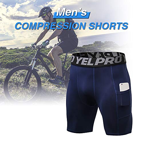 Calção, Andoer Shorts de compressão masculinos com 3 calções e cuecas de treino ativo com bolso