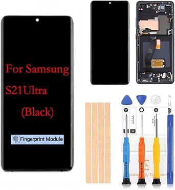 [Phantom Black] Amoled LCD for Samsung Galaxy S21 Ultra 5G G998 Digitizer Screen LCD Display Touch Assembly Replacement SM-G998 A F P R4 T U V W 6.8 inch by BITANR Phantom Black
