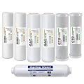 iSpring F7-GACUS Universal 5-Stage Reverse Osmosis RO Systems 1-Year Replacement Supply Filter Cartridge Pack Set, 10" X 2.5", Made in USA