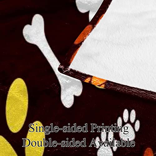 Couvre-lit animaux doux et moelleux pour lit enfant couverture motifs pattes et os de dessin animé - 5