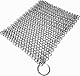 Kettennetz-Schrubber, 19,8 x 19,8 cm, hochwertiger 316L-Edelstahl, für Gusseisentöpfe, Pfannen, Grill, Wok und alle Küchenutensilien, Edelstahl