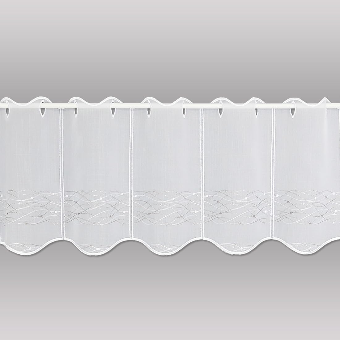 atelier alles-Spitze Stickerei-Scheibengardine Sina HxB 30x208cm