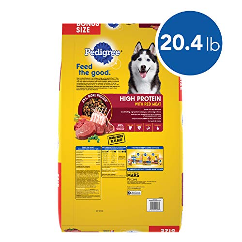 Pedigree High Protein Adult Dry Dog Food Beef And Lamb Flavor Dog Kibble, 20.4 Lb. Bonus Bag #TOP1