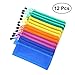 Produktbild TOYMYTOY 12 Stücke A6 Kunststoff Reißverschluss Datei Tasche, wasserdichte Doppelschicht Stift Bleistift Beutel Kosmetiktasche Zufällige Farbe