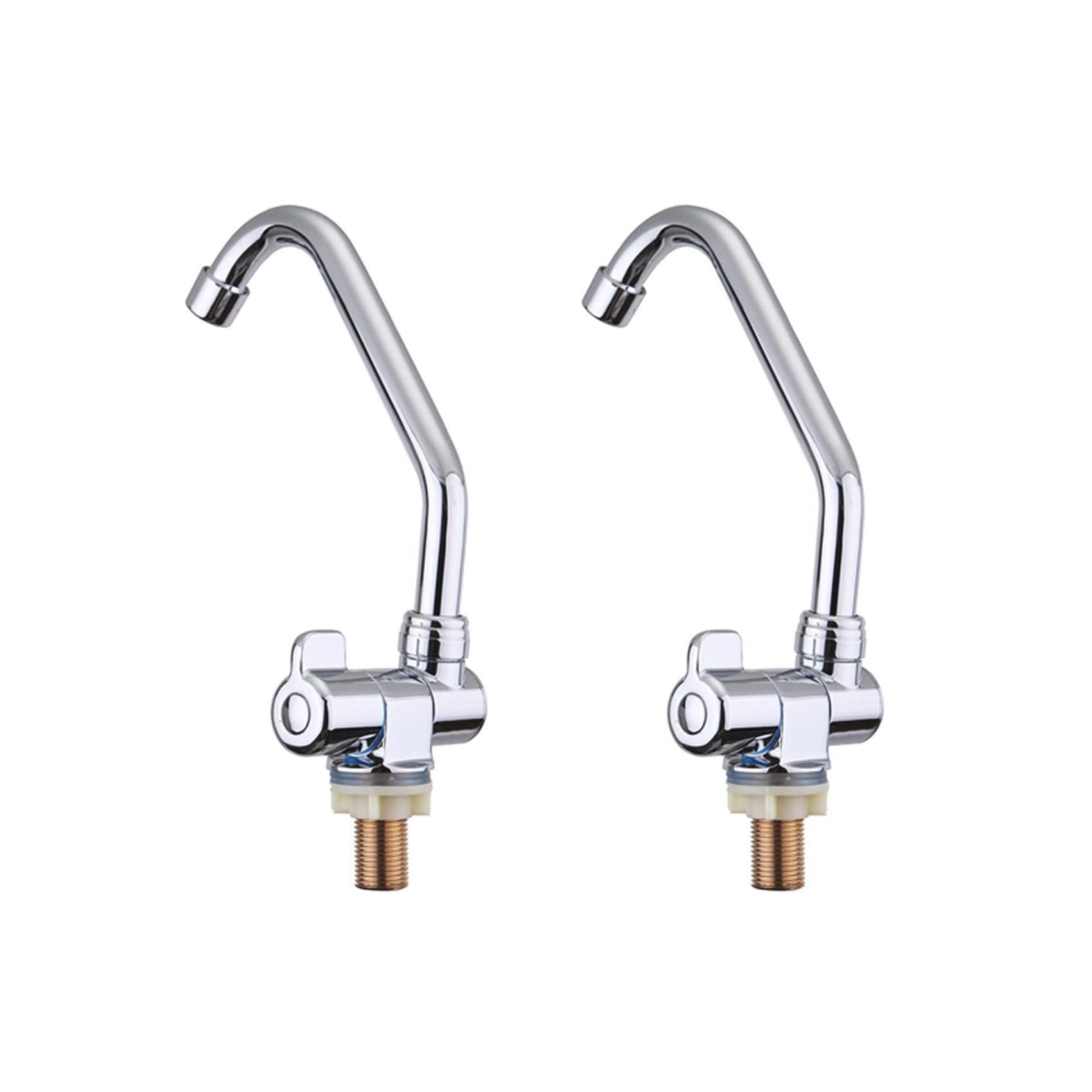 grounds 2X Grifo Plegable para Caravana Grifo Giratorio de Cocina de Autocaravana Montado En La Pared O La Cubierta de Una Sola Manija Grifo de Cobre de Agua Fría