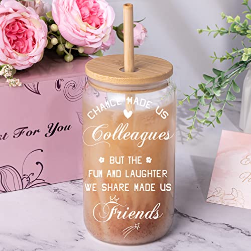 Coworker Gifts For Women, Gifts For Colleagues,Farewell Gifts For Coworkers Leaving Gifts Going Away Gifts Goodbye Gifts For Coworker, 16 Oz Drinking Glass Cup #TOP2