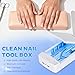 TAKIYA Nail Tool Cleaning with Blue Light, USB Portable Cleaner Machine, Nail Tips Art Tech Must Haves for Salon, Tweezers, Phone, Jewelry, Key, Watch, White