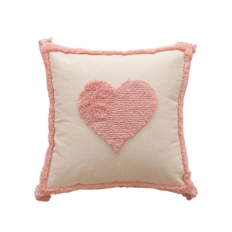 Nvzi Funda de almohada bordada estilo granja, diseño étnico bohemio con borlas, para sofá, mesita de noche, oficina, 17 x 17 pulgadas (01) a