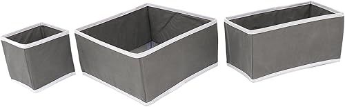 Caja de almacenamiento de 3 piezas, organizador de maquillaje para cajón, armario, organizador de cajones, separadores de cajones, contenedor de