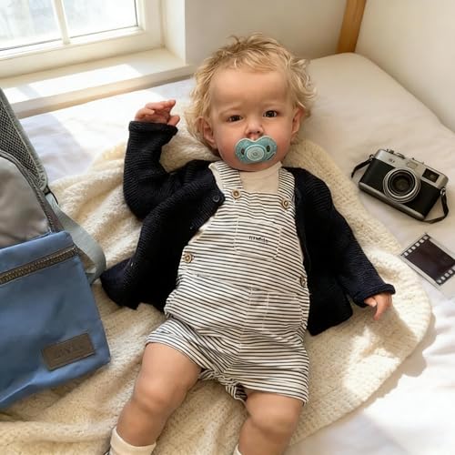RXDOLL Realistyczne lalki Reborn Baby Dolls silikonowe na całe ciało, winylowe, chłopiec, 50 cm, budzenie, realistyczne, ważone, prawdziwe życie, dla dzieci, odgrywanie ról i kolekcjonerów