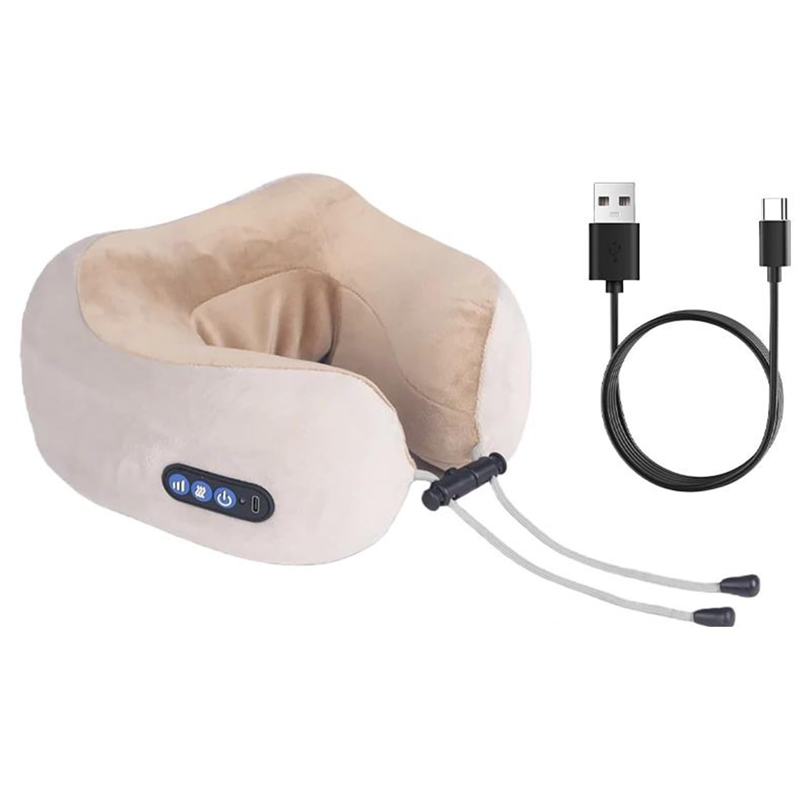 LKHLTBF Electric Shiatsu Neck Massager Heat Vibration 3D Kneading Massage U Shaped Pillow Shoulder Cervical Pain Relief Fatigue Health Massager,Brown