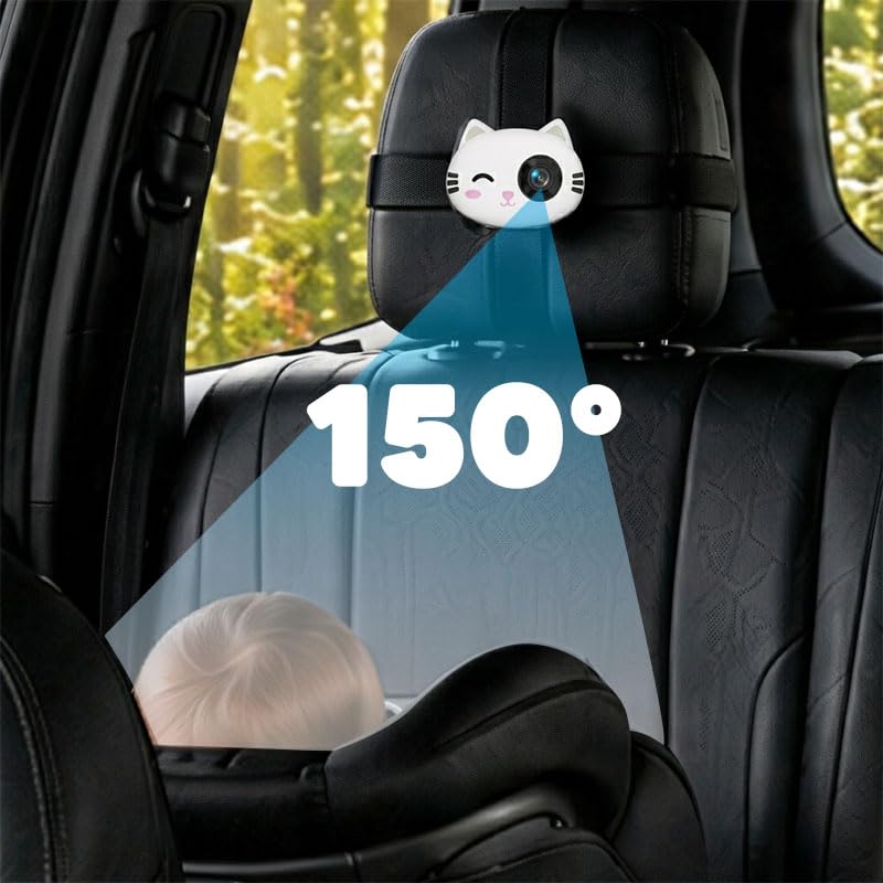 BEEPER BABEECAM 2 • Telecamera per bambini con CarPlay & Android Auto – Kit di Sorveglianza Baby Embedded Telecamera per Sedile Posteriore, Display su Schermo del Veicolo, Installazione Facile