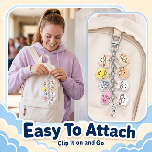 Image of Stray Kids Keychain with Cute Animal Pendant, Cute Stray Kids Merch Skzoo Keychain for Fans Trendy Design | Eye-Catching Detail | Skz Merch | Idol Gift | Cute Pendant