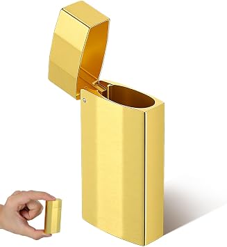 CALLARON Vintage Metal Lighter Case Sleeve Holder Mini Compact Design for Outdoor Travel Home Use Protects Against Dust and Scratches Fit for Lighter Models Golden Finish