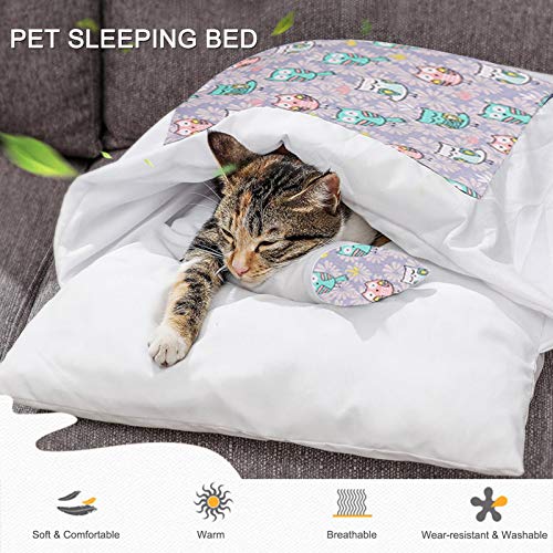 Cama de dormir para cães e gatos,animais de estimação e antiderrapante removível lavável no inverno