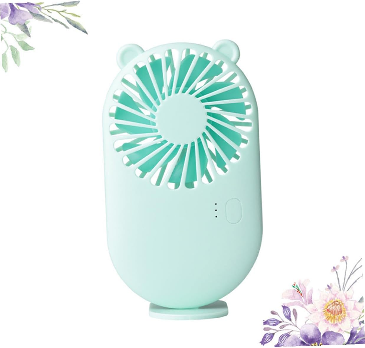 USB Rechargeable Mini Silent Fan Portable Desk Cooling Fan for Office Home School Use, Green