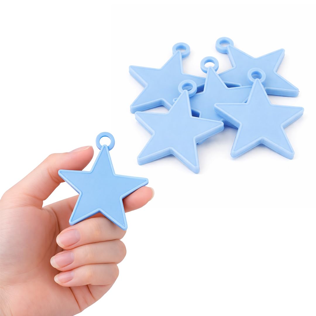 Light Blue Plastic Star Shaped Balloon Weights 8g โ Pack of 50 Helium Balloon Holders for Party, Event & Display Decorations โ image 1