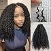 Human Crochet Afro Hair Kinky Curly Pre Separated Feather Extensions Knotless Micro Ring Loop Soft Hair Bundles Crochet With String For Twist Braids 16Inch 120g 100Strands