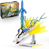 MOC TOTK Master Sword Building Set, Legendary Sword Building Toy with Crossing Light Dragon Base, Gifts for Fans Kids Adults, Compatible with Lego BOTW, 702 PCS (KK10001)