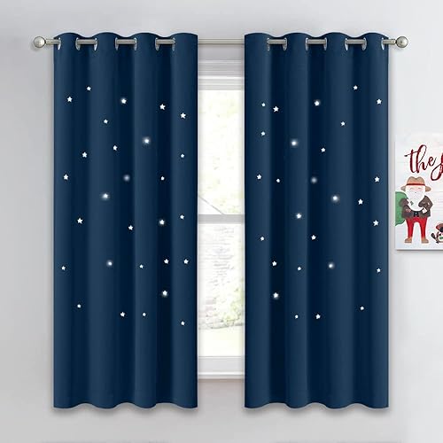 Miniatura 9 de NICETOWN Cortinas opacas para decoración de niños, con ojales en la parte superior, con aislamiento térmico, cortinas de ventana con corte de