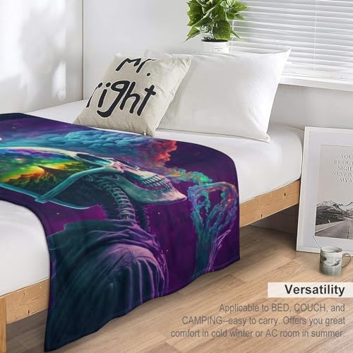 Couverture motif crâne avec impression 3D ultra douce - 7