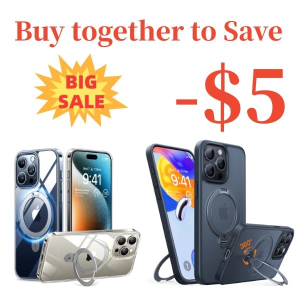 TORRAS Ostand & 360° Ostand Case for iPhone 15 Pro