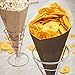 Restaurantware Conetek 11.5-Inch Eco-Friendly Black Finger Food Cones: Perfect for Appetizers - Food-Safe Paper Cone - Disposable and Recyclable - 100-CT