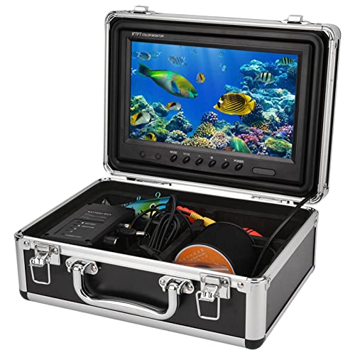 Videocamera per Pesca Subacquea 9 Pollici, Kit Videocamera HD per Pesca Subacquea 1000TVL con Cavo 30 Metri, Fischfinder Echolot per la Pesca Sul Ghiaccio Sul Fiume in