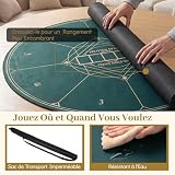 COSTWAY tapis de poker rond 100 cm, 1 kg, 6 à 8 joueurs photo 6