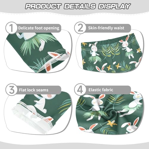 Rabbit Dancing Grass Skirt A Girls Leggings Athletic Pants Tights Stretch Bottom3