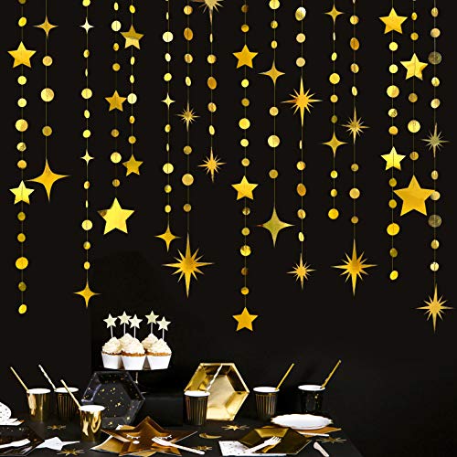 Gold Party Decorations Star Circle Dot Paper...
