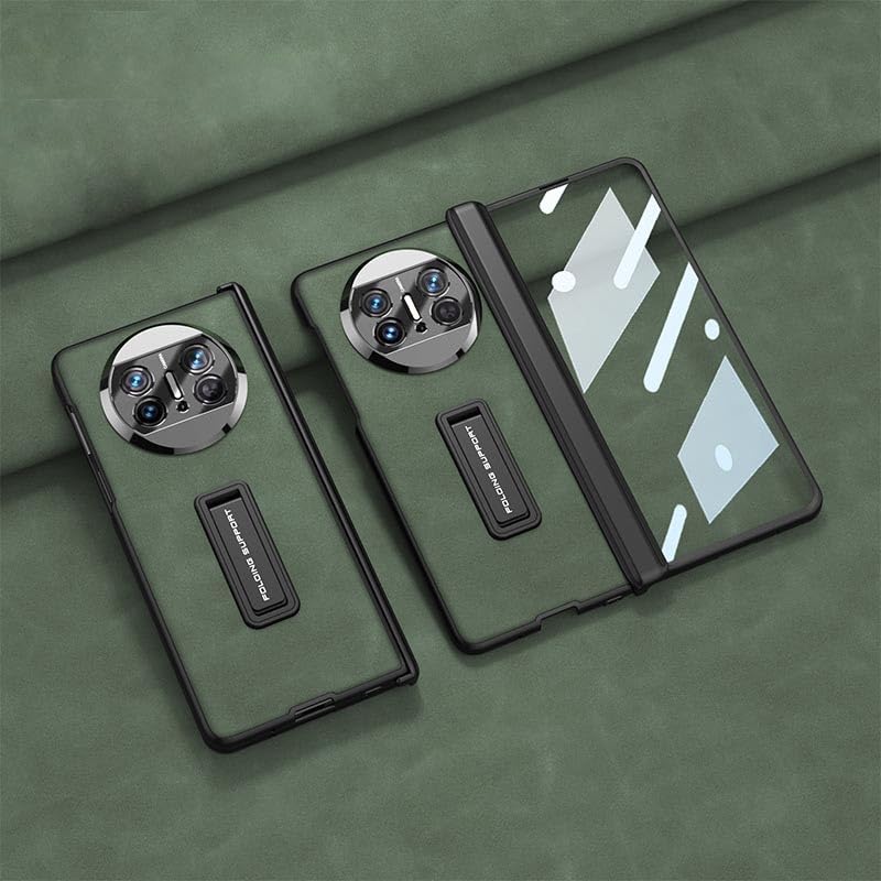 Lightweight Case Compatible with Huawei Mate X3 with Magnetic Hinge+Screen Protector+Kickstand,Ultra-Thin PU Leather Fold Case Compatible with Mate X3 (Green)