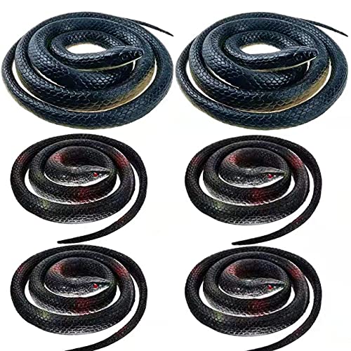 DE 3 Pieces Realistic Rubber Snakes in 2 Sizes 47 Inches and 29 Fake