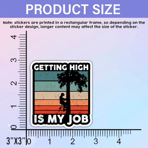Image of SODAVA (Set of 3) Getting High is My Job Sticker Funny Arborist Tree Climbing Stickers Woodworking Stickers Arborist Quotes Sticker Line Clearance Tree Trimmer Arborist for Men Stickers 3x4 inch