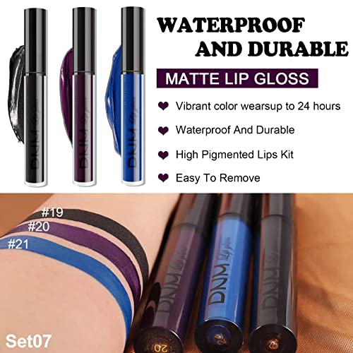 Coosa 3Pcs Matte 24-Hour Liquid Lipstick Non-Stick Cup Kitt, Matte Dark Waterproof Lipstick Lip Stain Long Lasting Smudge Lip Gloss Gift Set Matt Lipsticks Set Matt Liquid Women Makeup Set #TOP1