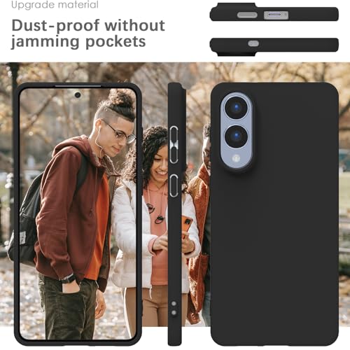 Image of YATWIN Silicone Case for Samsung Galaxy S25 FE 4G, Soft-Touch, Shockproof, DustProof, Antiskid Phone Cover for Samsung Galaxy S25 FE - Black