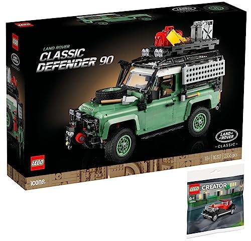 BRICKCOMPLETE Lego Set of 2: 10317 Classic Land Rover Defender 90 & 30644 Oldtimer Polybag