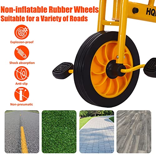 Kids Tricycle For Rider Ages 2+,Daycare Preschool Kids Trike Big Wheel Tricycle,Boys Girls Pedal Tricycle Kids Outdoor Playground Equipment,Front Big Wheel,Carbon Steel Frame,Inflation-Free Wheel #TOP4