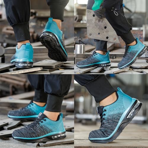 Image of Steel Toe Shoes for Men Women Lightweight Comfortable Work Shoes Indestructible Slip Resistant Safety Shoes for Construction