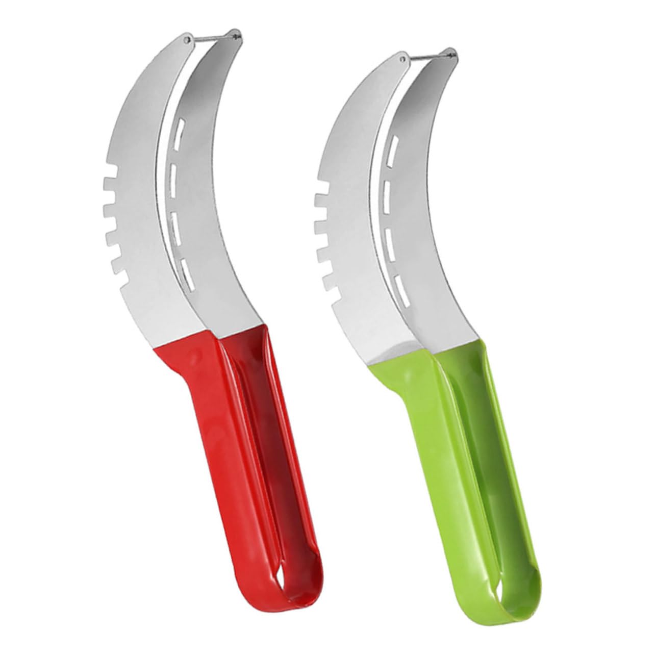 Unomor 2-piece Watermelon Slicer Cutter Tool Stainless Steel Fruit Cutting Tool Slicer for Home Restaurant