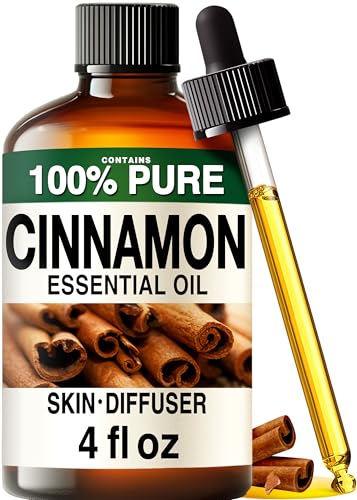 Image of 100% Pure Cinnamon Oil - 4 Fl Oz Cinnamon Essential Oil for Hair, Skin, Diffuser, Aromatherapy & DIY Soap Making Scent
