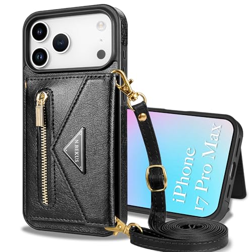 Étui iPhone 17 Pro Max cuir noir pour ne plus perdre ses cartes et monnaie