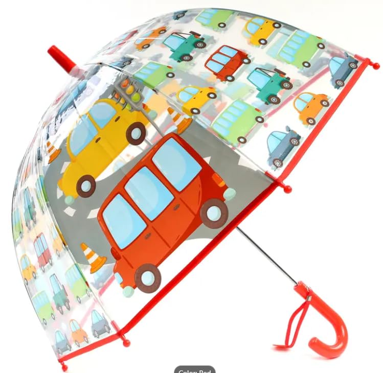 Image of Rainbow Smiling Sun Umbrellas Children Magic Cloud Transparent, See through Dome Umbrella for Children, Umbrella for Girls and Boys, Umbrella for Kids