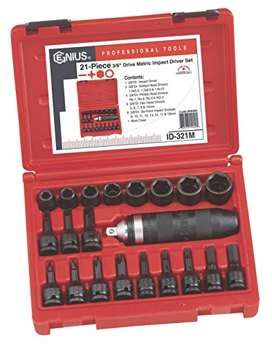 🛒 Crazy Deals Genius Tools 21PC 3/8" Dr. Metric Impact Driver Set (CR-Mo) - ID-321M