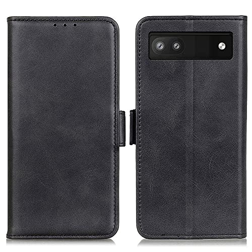 For Google Pixel 7a ケース 手帳型 ピクセル 7a カバー 財布型 高級PUレザー シンプル手帳ケース 耐摩擦 サイドマグネット式 カード収納 大容量 3枚 横置きスタンド機能 耐衝撃 ブラック