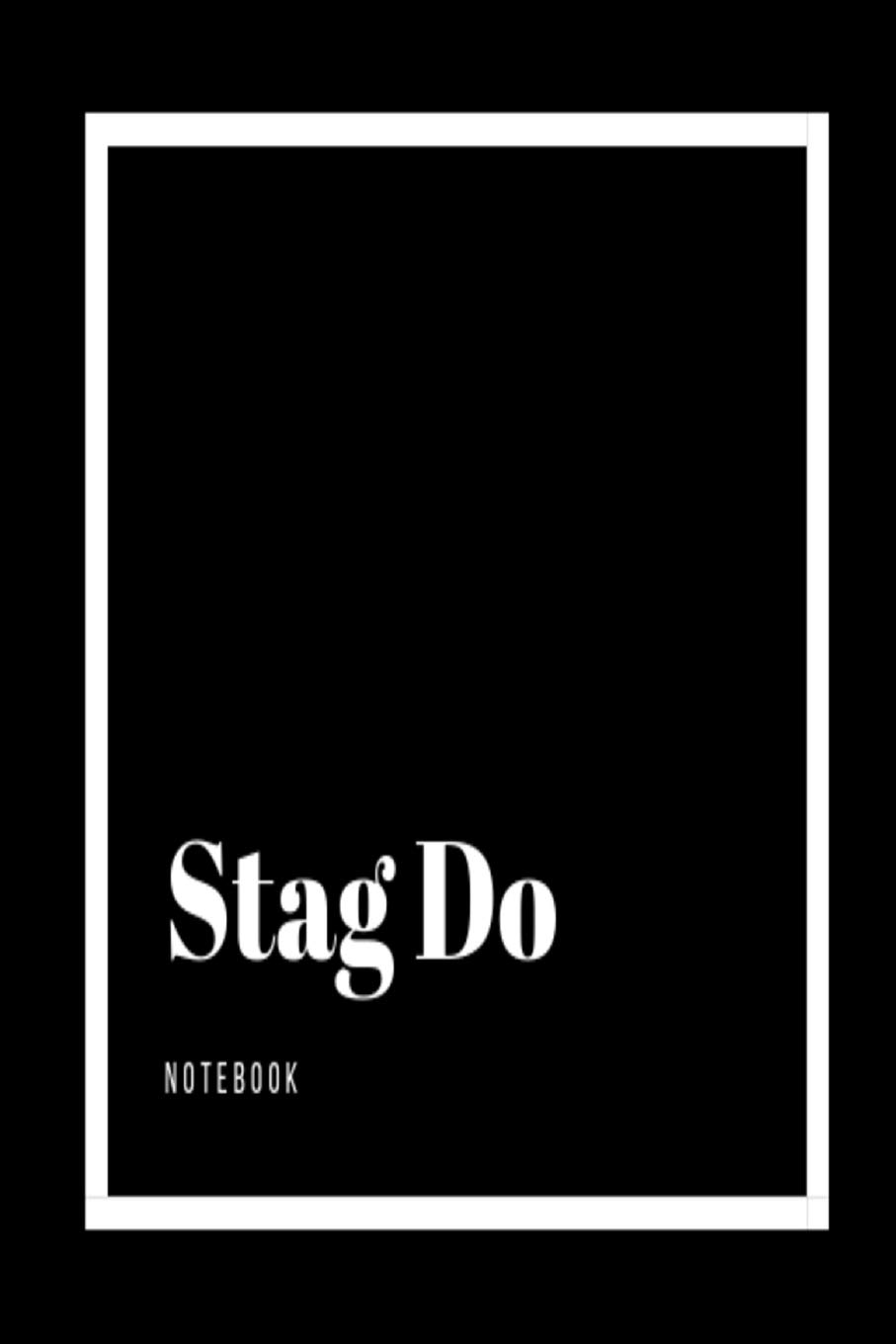 Stag Do Notebook: Black and white wedding planner lined paperback jotter