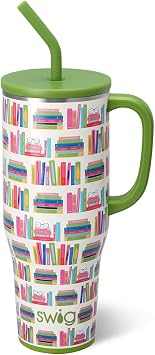 Swig Life 40oz Insulated Mega Mug with Handle & Straw, Book Club
