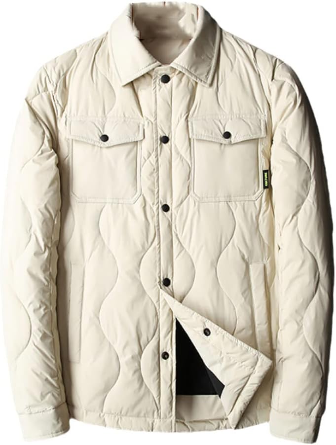 Youllyuu White Duck Down Men's Jackets Autumn Winter Solid Thicken Single Breasted Coats Down Jackets
