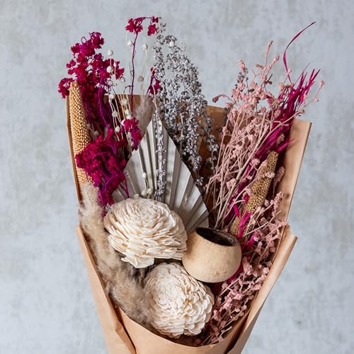 Image of Natural Dried Flower for Vase Blush Breeze Bunch | Eco-Friendly Flowers for Home Decoration, Office, Bedroom, Table Decor and Art Craft Items Corner (Without Vase Pot)